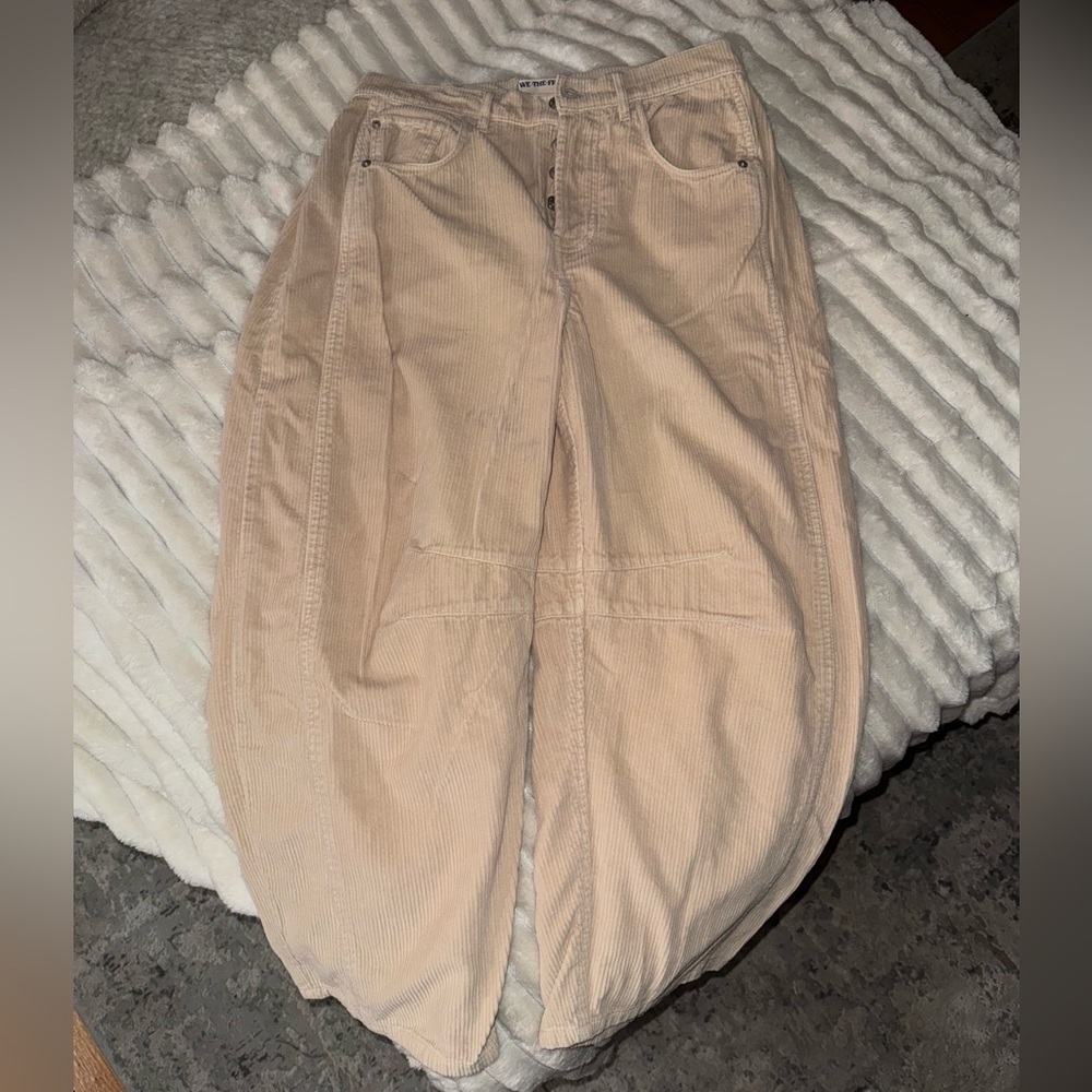 We The Free Good Luck Mid-rise Barrel Corduroy (Cord) Pants